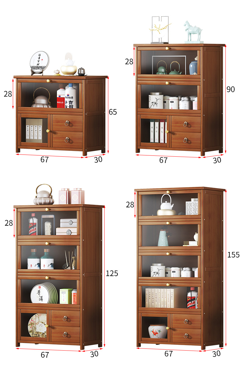 科悦诺祥茶叶柜置物柜实木茶具架客厅茶室多层茶杯茶叶收纳架子展示柜
