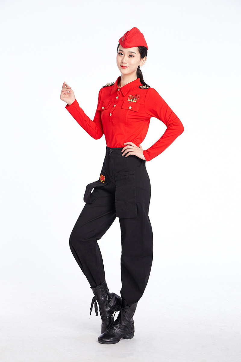 蔓娇绮水兵舞裤子女演出舞蹈服装萝卜裤女广场舞秋冬演出练习哈伦裤