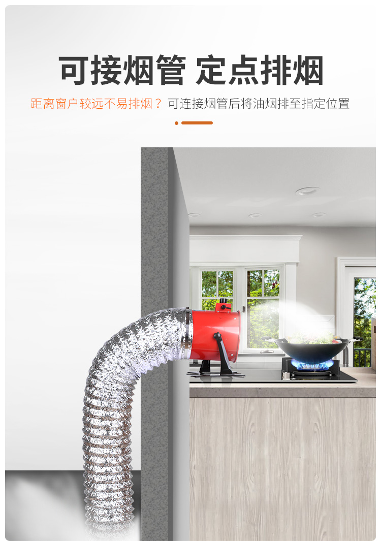 排气扇排风扇厨房抽风机工业抽油烟机免安装强力吸油小型简用6寸小型