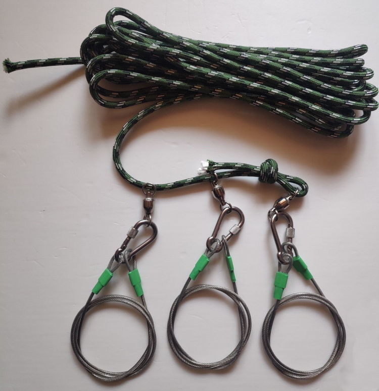 大物锁鱼扣钢丝绳大鱼活鱼拴鱼器串养捆渔青鱼草鱼套栓绳巨物鱼锁拴鱼