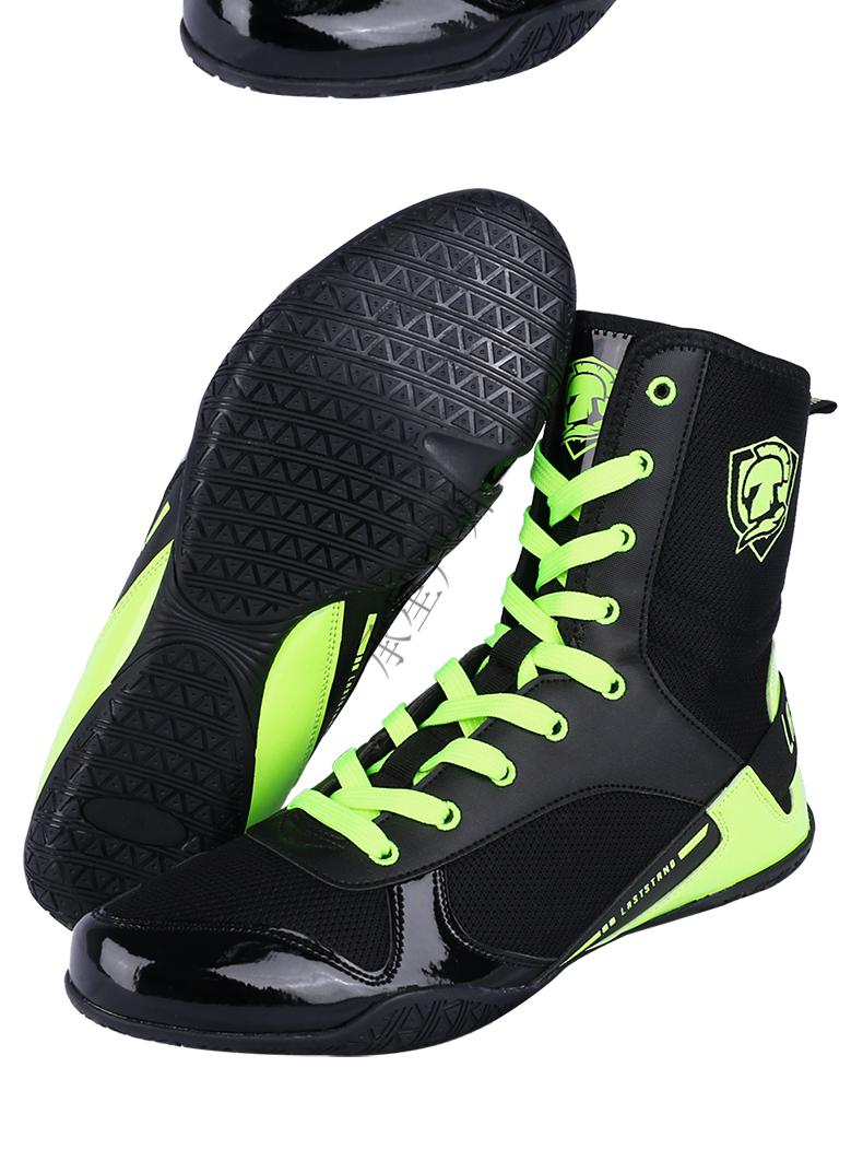 男女散打鞋搏击鞋格斗鞋训练比赛摔跤鞋子健身学纳乐款拳击鞋银黑色39