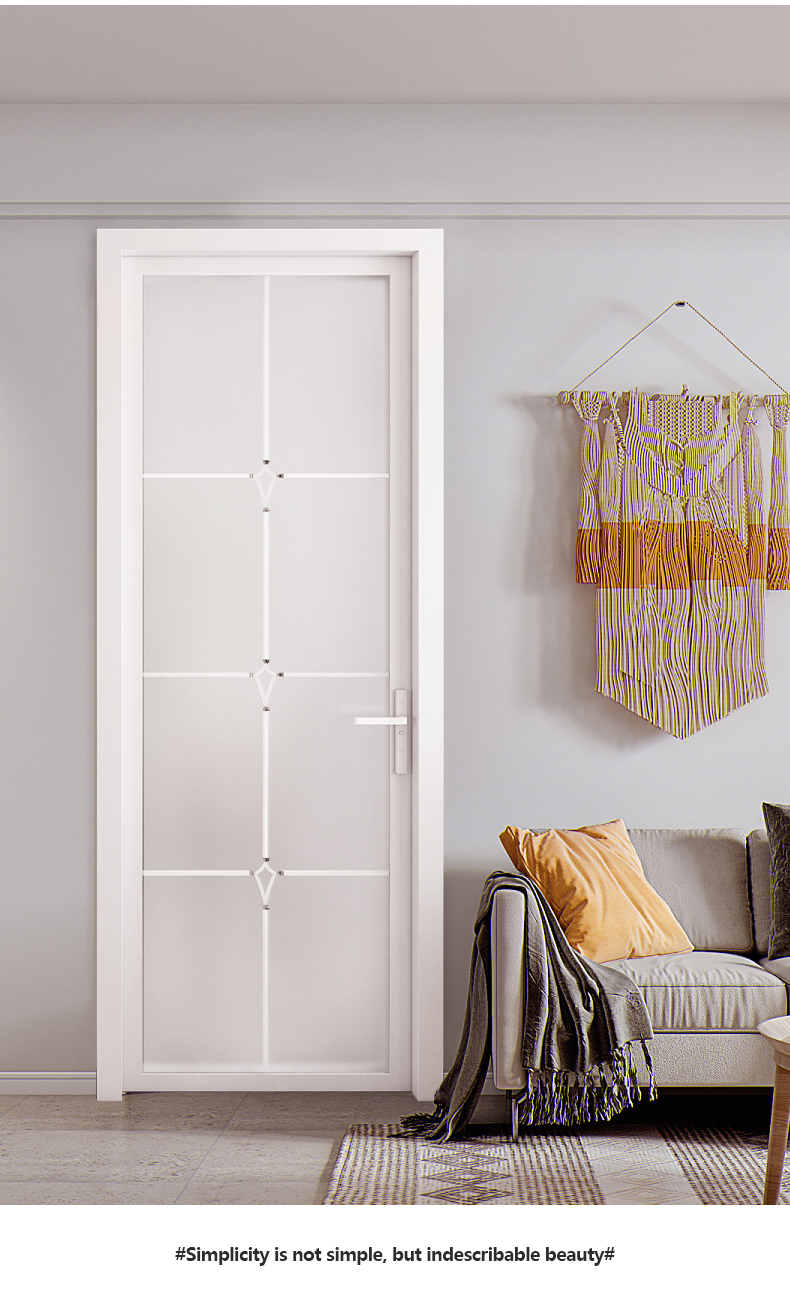 卫生间门厕所门钛镁铝合金平开门浴室门厨房门超白长虹玻璃门定制10单