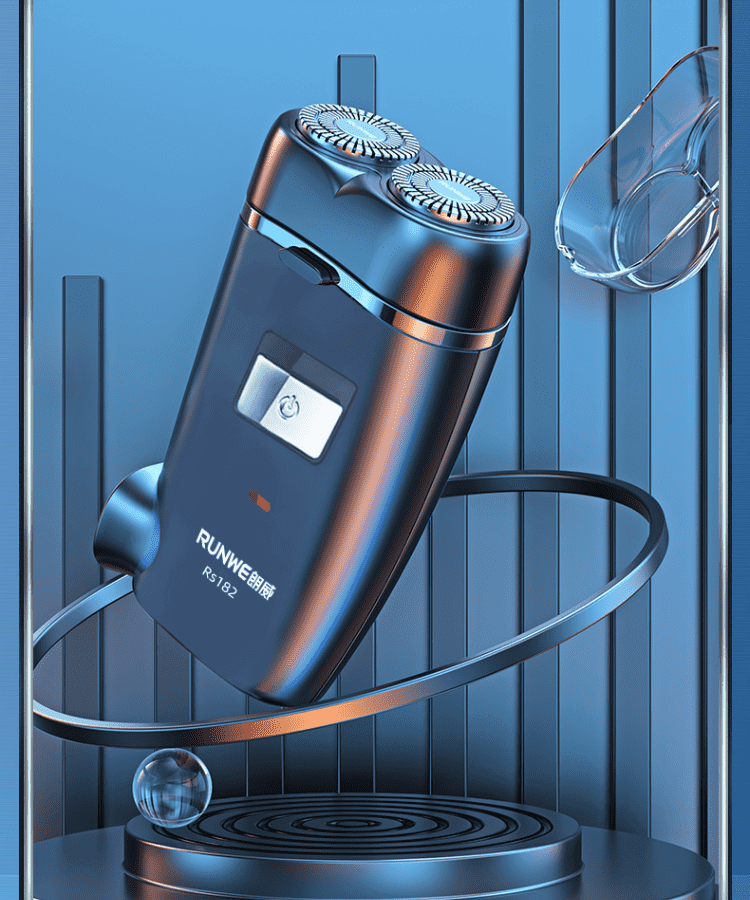 朗威剃须刀电动男士双头充电式小巧便携刮胡刀智能须刨胡子刀乾越 rs