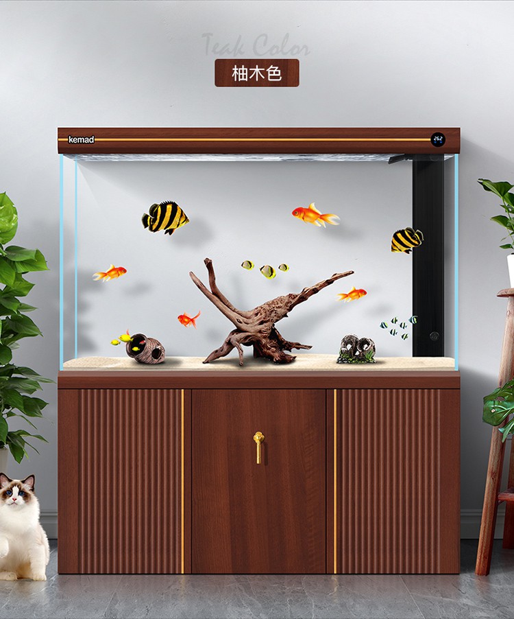 墨绩 入户鱼缸屏风鱼缸屏风玄关隔断鱼缸客厅大型智能水族箱超白家用