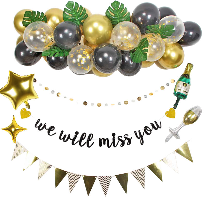 辞职离职欢送会装饰气球farewellparty布置装饰同事领导退休场景装扮