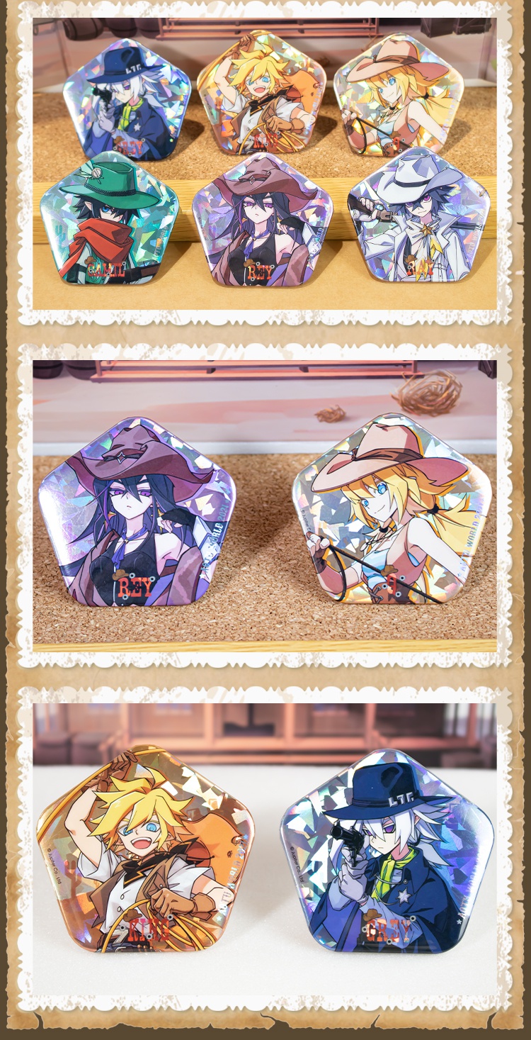 【现货】凹凸世界牛仔系列徽章雷狮安迷修胸针七创社动漫周边 卡米尔