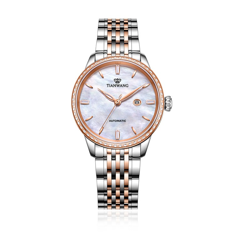 天王表(tianwang)手表女光韵系列简约表盘钢带自动机械表女士品牌腕表