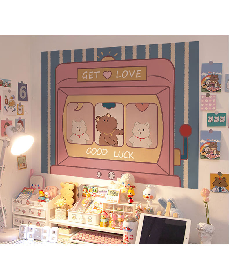 居云韵ins风贴纸墙贴床头墙面装饰墙上卧室房间自粘墙纸卡通贴画pvcao