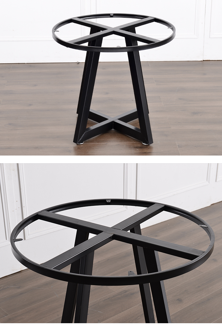 定制铁艺桌架支架餐桌脚桌子腿支架办公会议圆桌大理石桌脚铁架订制60