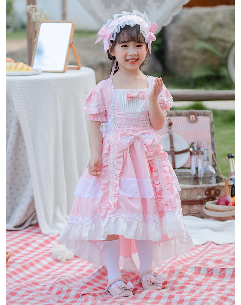 exemaba正版儿童洛丽塔童装暗黑小学生lolita裙公主洋装女童萝莉塔