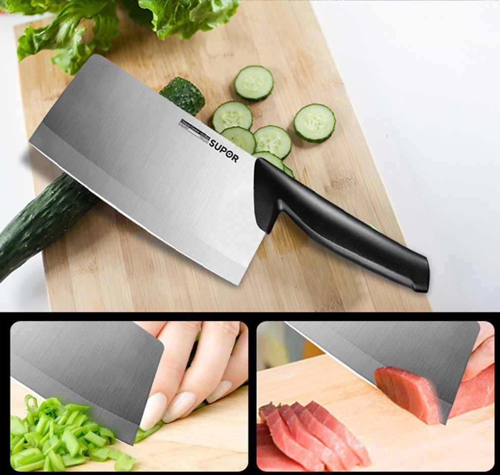 苏泊尔菜刀不锈钢单刀切片刀家用切菜切肉刀厨房刀具170mmke170ab1