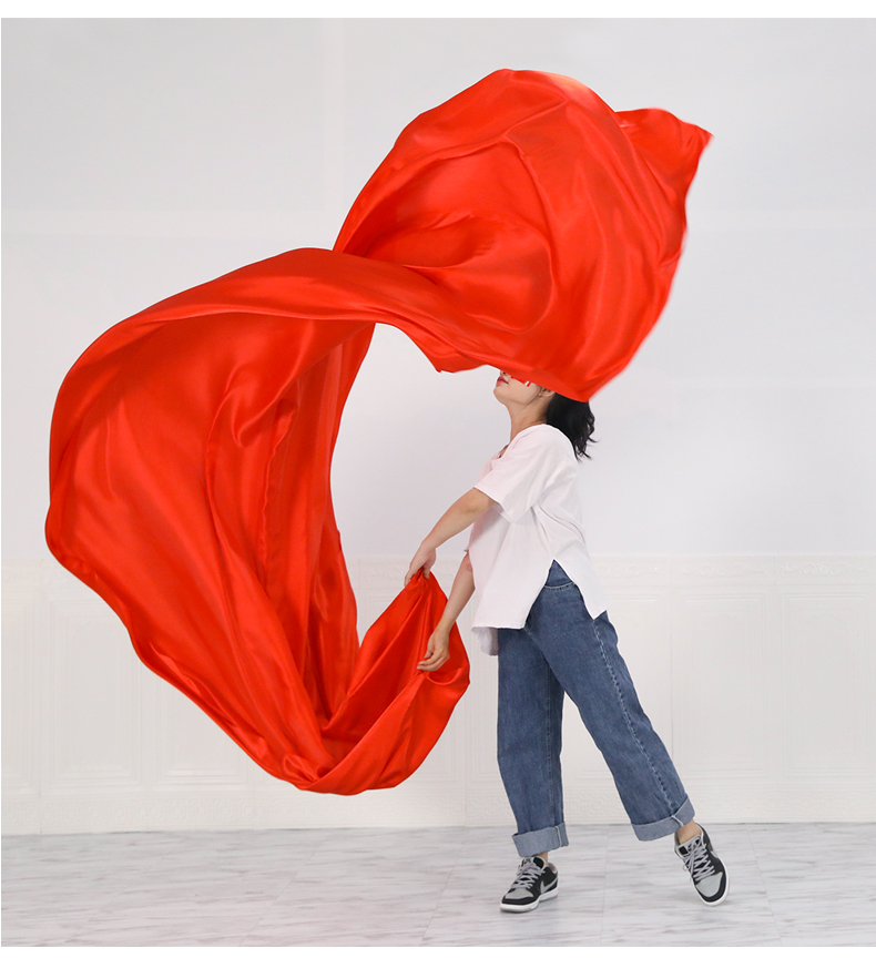 红绸布舞蹈绸子红绸带彩带大红绸布飘逸绸缎大型运动会道具民族舞蹈