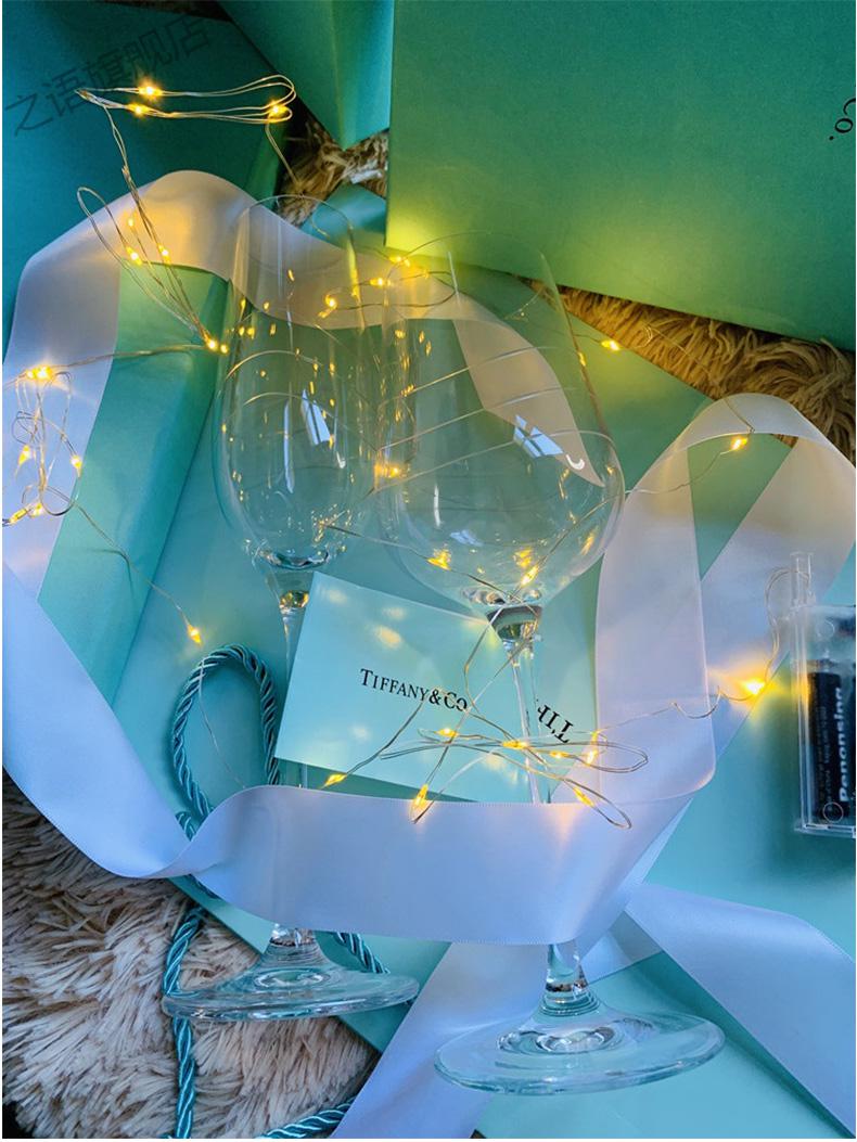 tiffany杯子香槟杯 蒂芙尼tiffany水晶香槟红酒杯婚庆伴手礼高脚对杯
