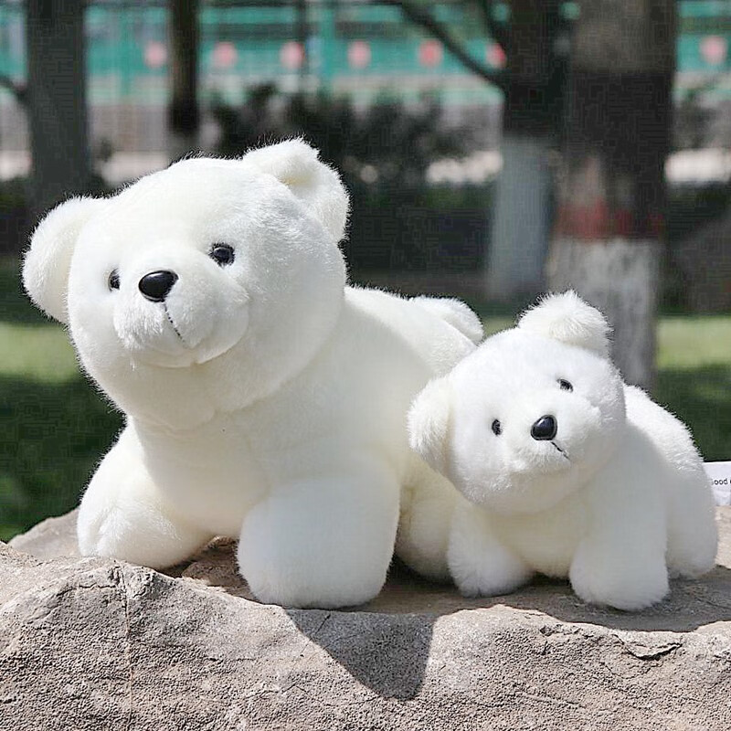 大白熊玩偶 创意可爱北极熊毛绒玩具海洋馆白熊公仔玩偶迷你小号娃娃