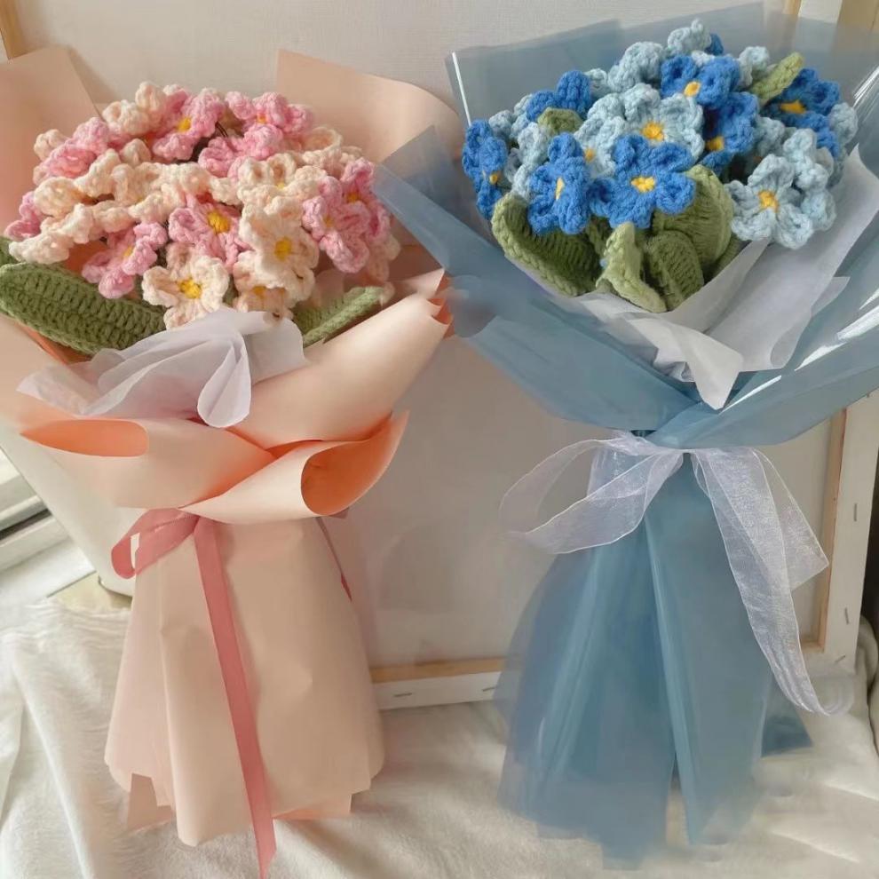 花束手工编织郁金香diy材料包自制花礼物手编送闺蜜男女朋友单各色