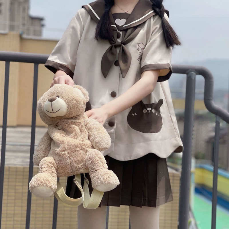 婍妡jk制服半身裙女夏欲学院风可爱幼稚园jk制服夏新款长袖单层水手服