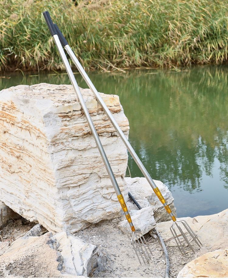 叉鱼钢叉多功能可伸缩超硬带杆大渔叉大倒刺不锈钢头