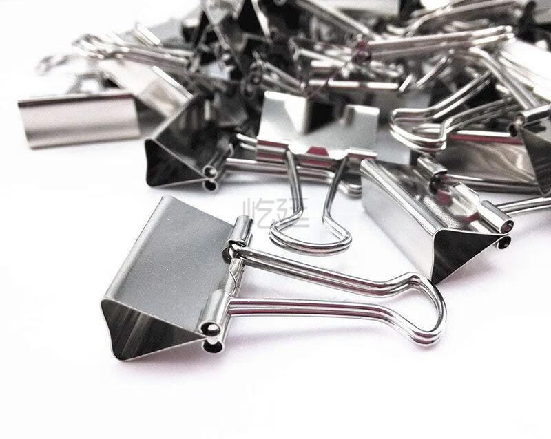 渡川舟文创燕尾夹超大号特宽不锈钢银色的办公书加厚强力文件文具学生