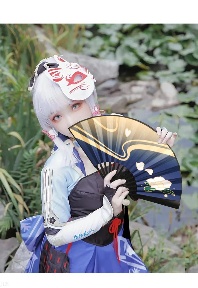 原神周边扇子神里凌华折扇二次元动漫古风国潮手摇扇男女夏天便携新款