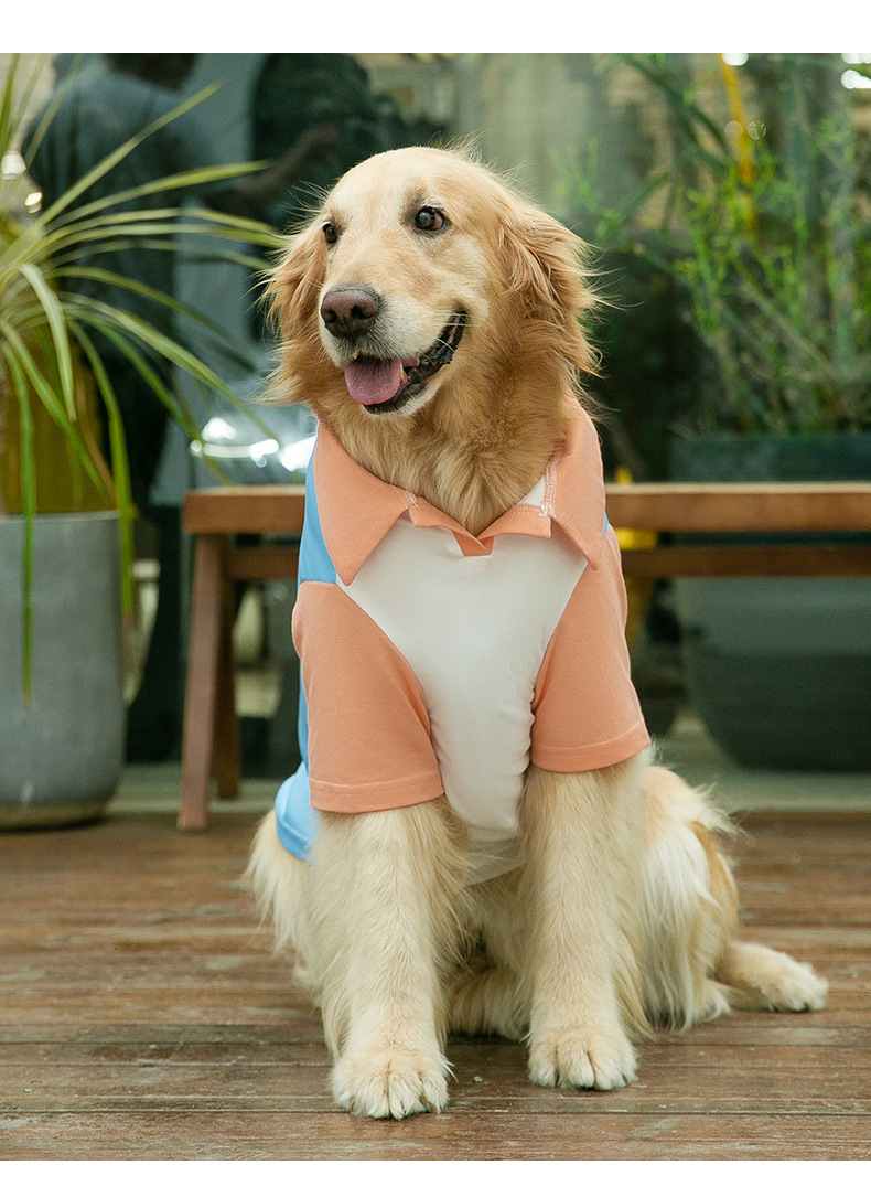 嬉皮狗 狗狗衣服春夏季透气薄款撞色大狗够衫中大型