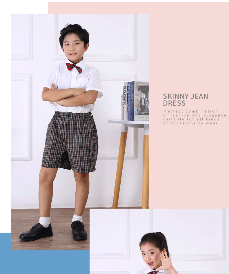学生深圳小学生校服统一小学生夏季礼服男女全松紧礼服裙深圳小学礼服
