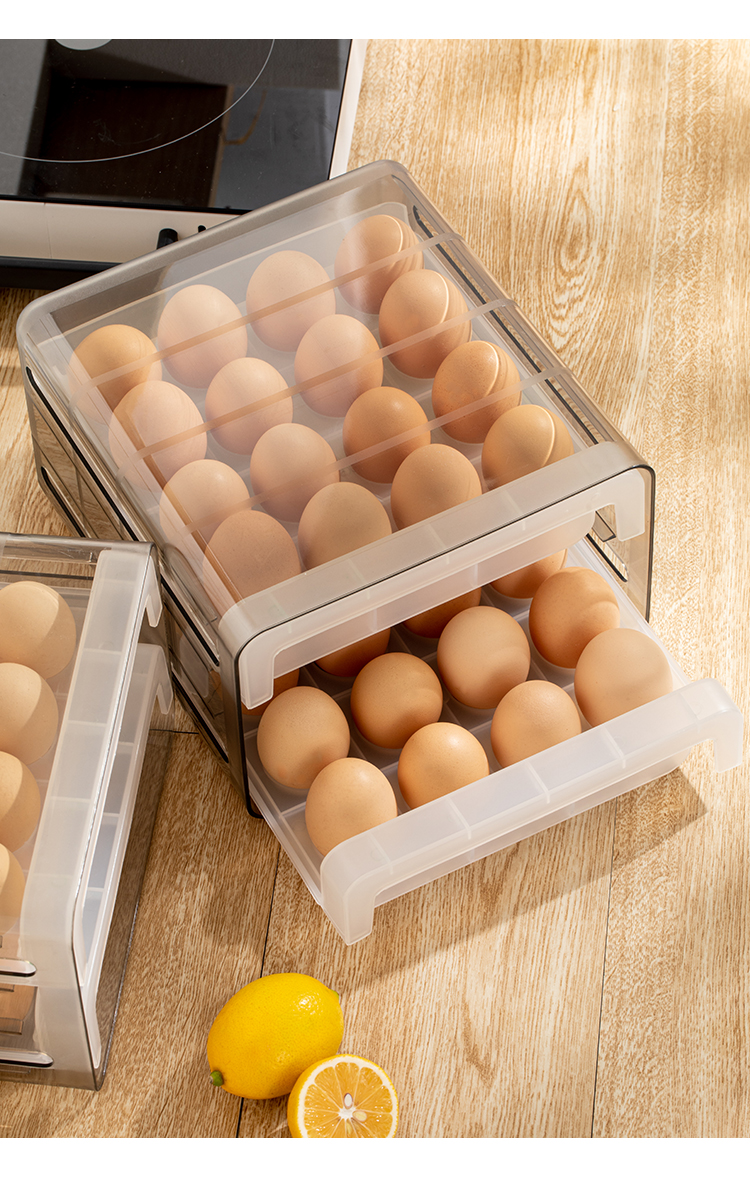 装鸡蛋保护盒放鸡蛋的收纳盒鸡蛋盒抽屉式冰箱用保鲜盒厨房放鸡蛋盒子