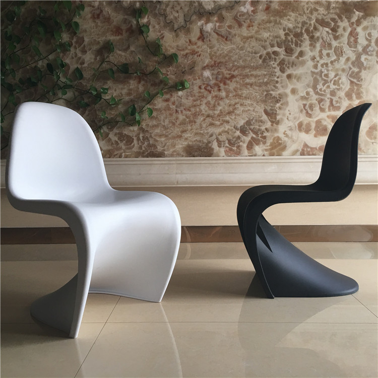 创意洽谈椅潘东椅潘顿椅s型异形塑料椅设计师餐椅酒店餐厅等位椅白色