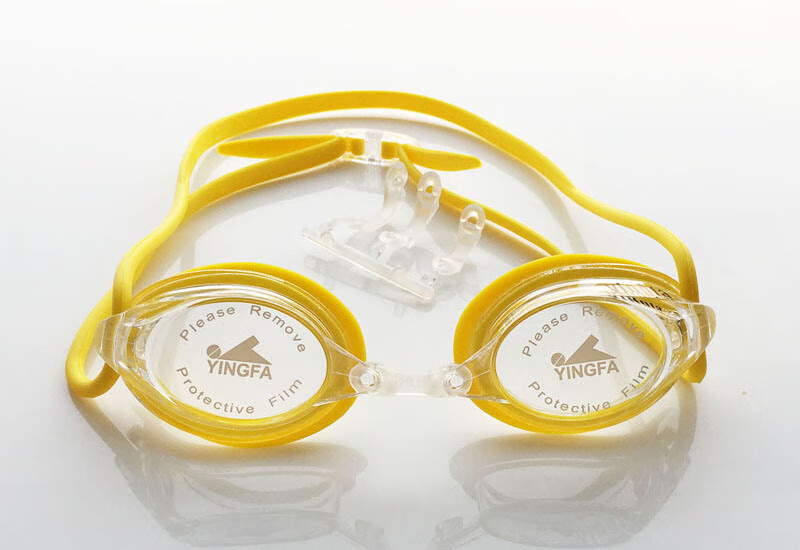 英发泳镜高清570af竞速防雾泳镜比赛训练小镜框高清泳镜电镀蓝白平光