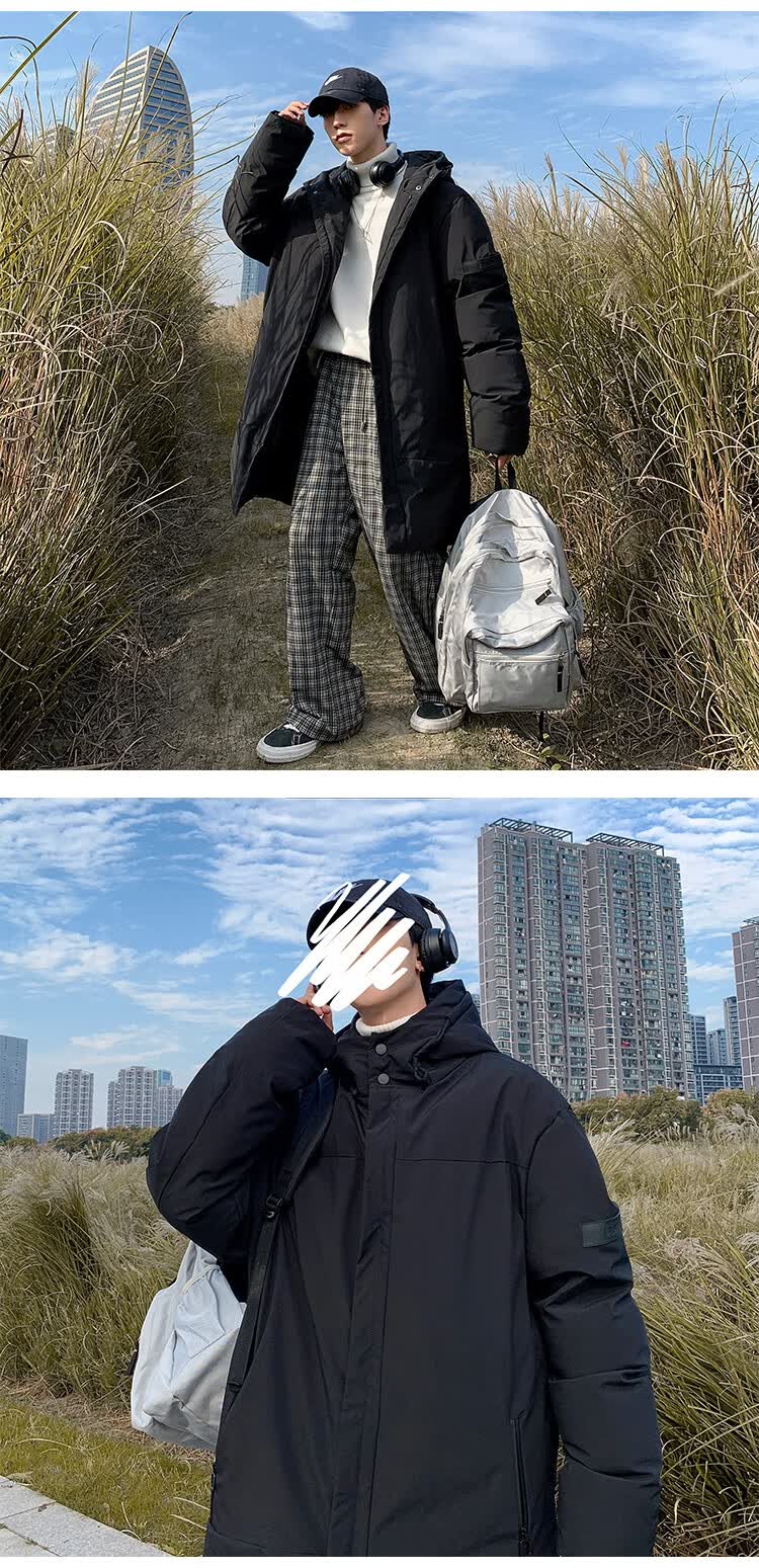 支持国货李·宁2022冬装棉衣男cityboy连帽中长款加厚棉服 灰色 m