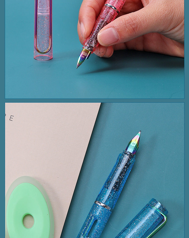 可擦钢笔小学生橡皮可檫钢笔摩易擦墨囊热可擦替换笔芯定制038mm星空