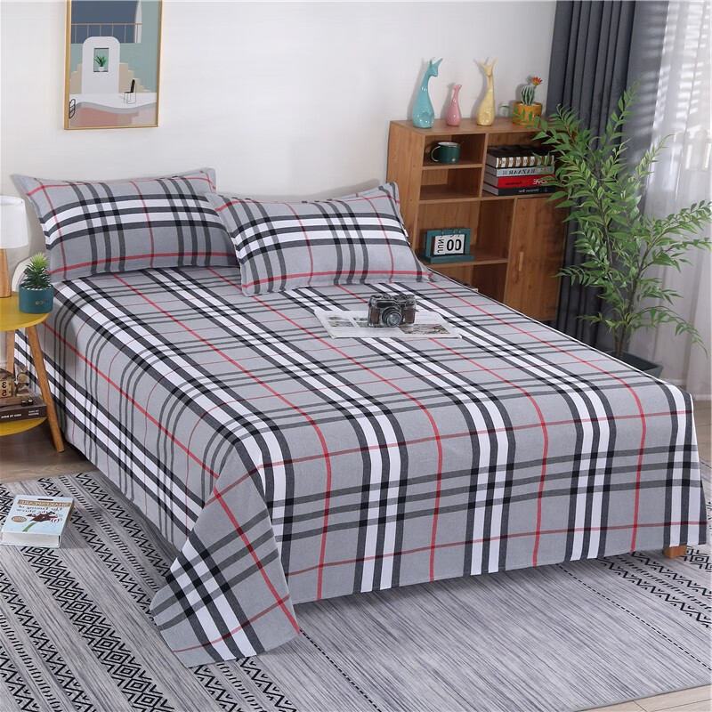 恒15源15祥商场同款老粗布床单单件单人双人被单床秋冬款 卡其色