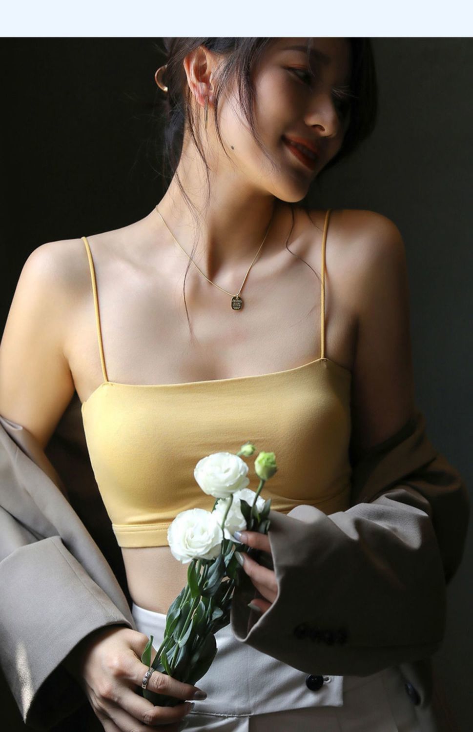 灏吉弧横胸小背心抹胸美背内衣女夏季薄款小吊带内搭抹胸防走光打底