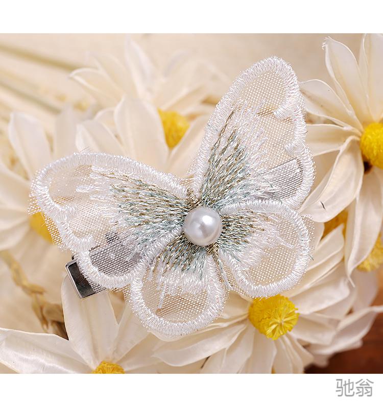 驰翁会动的蝴蝶发夹网红2022侧边头饰女仙气发饰夏季翅膀弹簧发卡蝴蝶