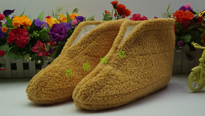 羊毛毡袜羊毛防寒毡袜子冬季雨鞋雨靴保暖棉毡袜劳保冷库毡袜 橘色毡