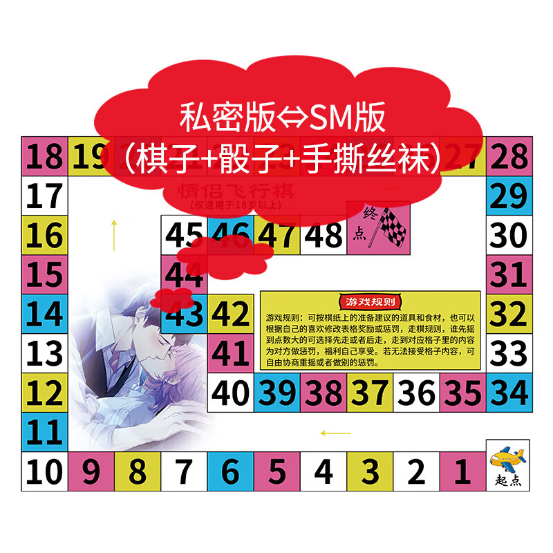 情侣版双人飞行棋大富翁污夫妻间的小玩意玩具恋爱神器h游戏 情侣版