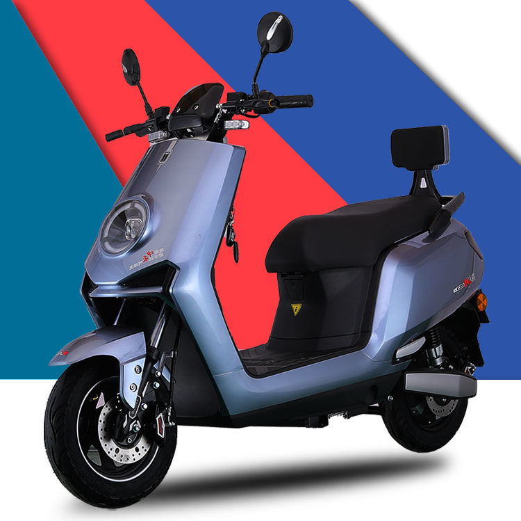 电动摩托车男女双人电瓶车两轮成人代步车60v高速摩银色72v32ah大容量