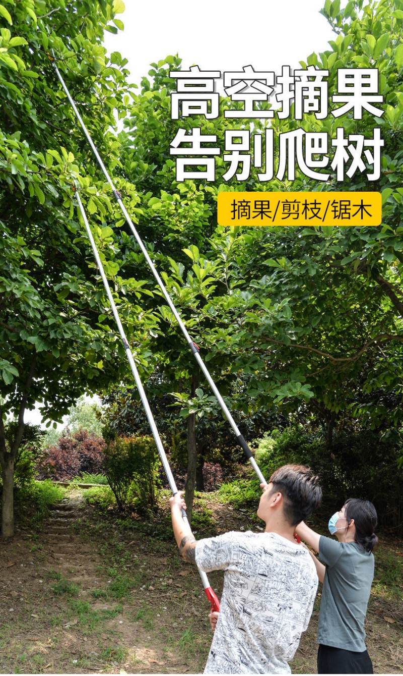 摘果神器高枝剪修枝剪子伸缩式高空采摘器摘果子山楂龙眼剪刀升级款