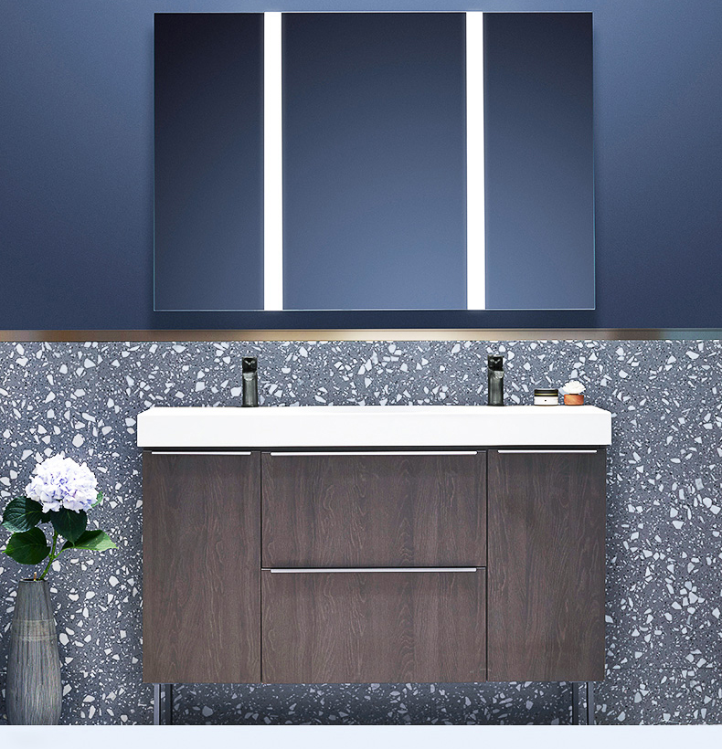 科勒玲纳欧美轻奢风卫生间一体洗漱台落地式组合浴室柜套餐多颜色多