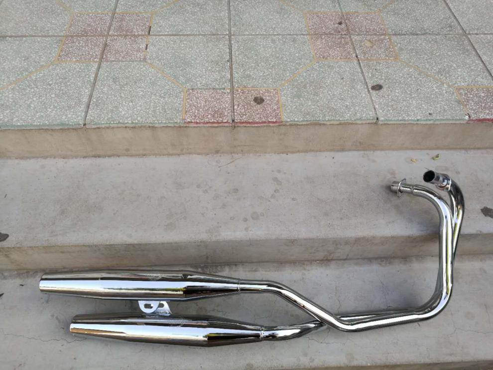 适用于钱江摩托车qj150-3a-3b/力帆150摩托排气管风暴太子150双排消音