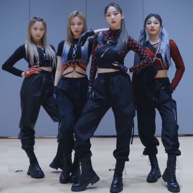 韩国女团舞蹈服装演出服女团打歌服爵士舞演出服装套装少儿韩舞表演服