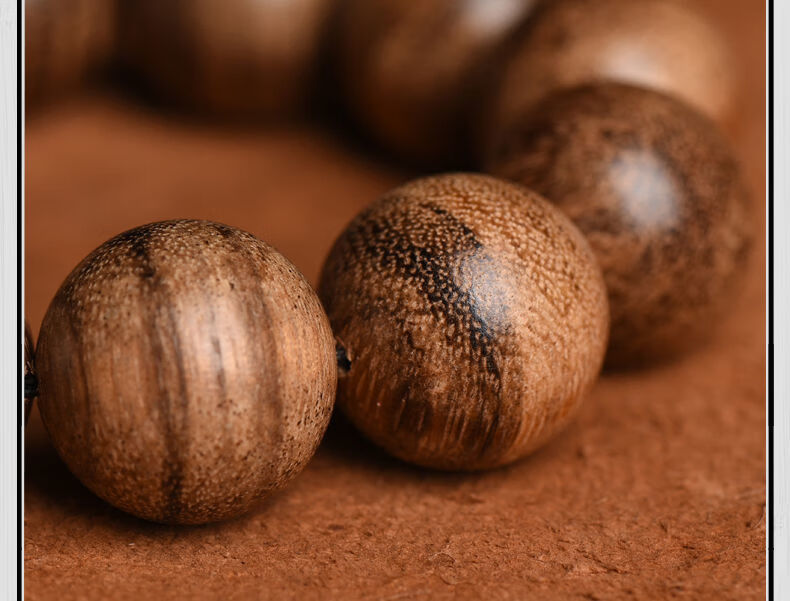 槿逸斯 野生巴布亚贡木沉香手串高油老料沉水级男款手链文玩佛珠 15mm