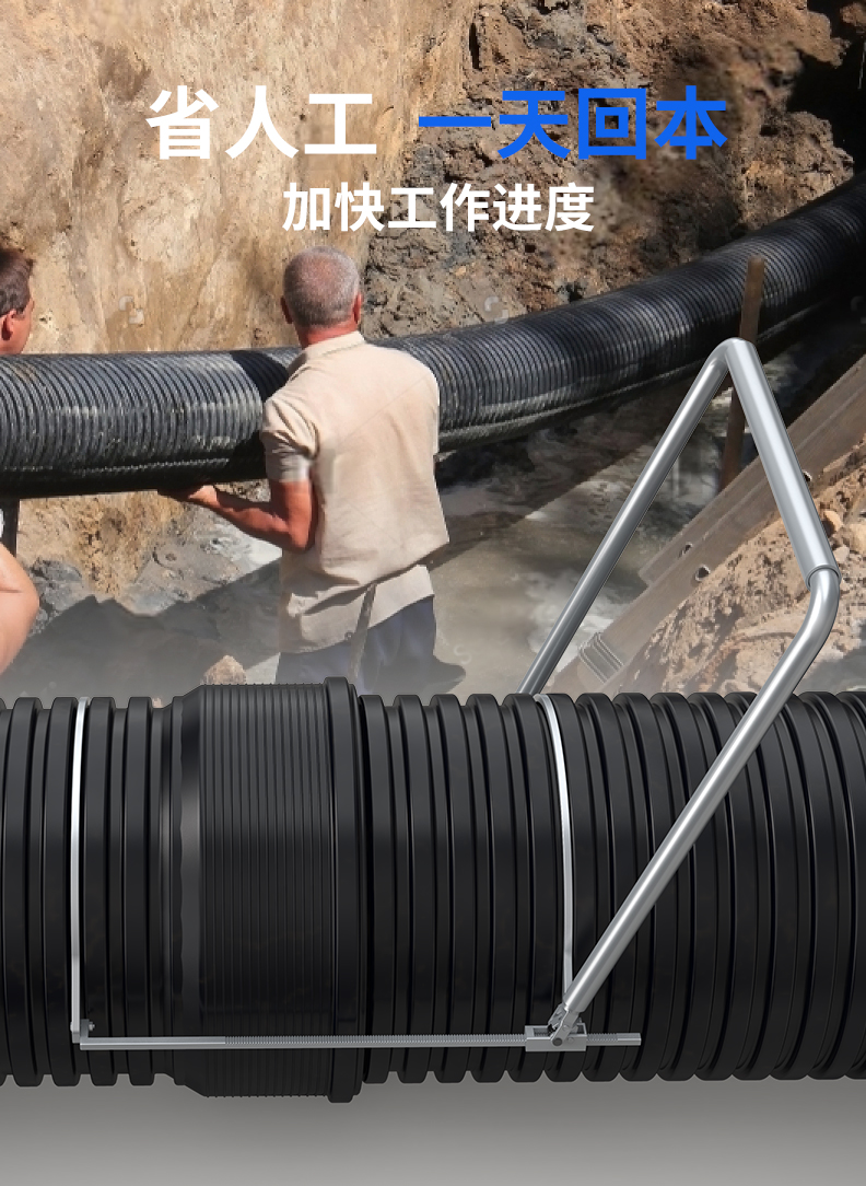 德国威猛波纹管拉紧器hdpe双壁手动通用型对接管道拉管器接管工具200