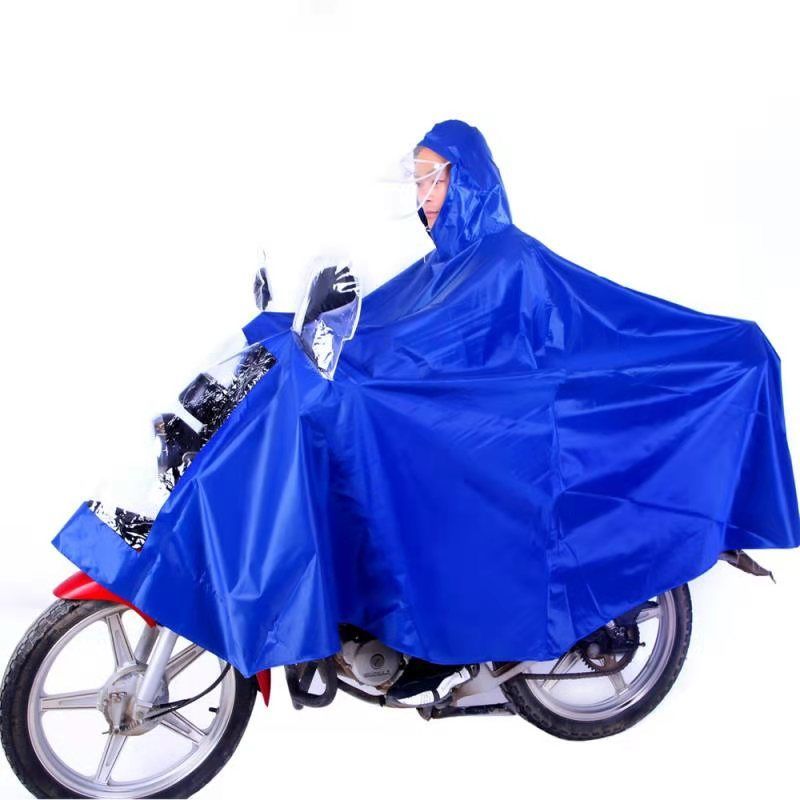 125摩托车雨衣双帽檐遮脚,超大号特大单双人防水加大加厚大雨披 双人