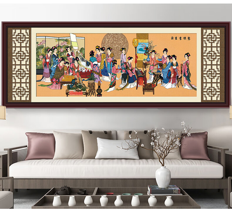 【京选品质】十字绣2022款琴棋书画红楼梦十二金钗客厅大幅古代名画