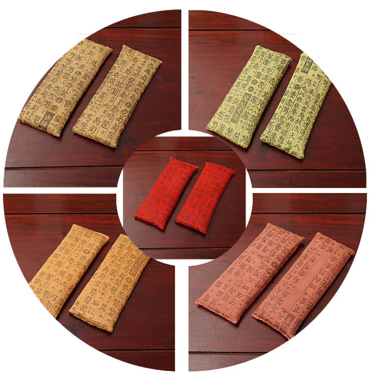 古琴防滑垫传统沙垫麂皮绒套袋沙袋式古琴垫减字谱土黄色沙垫