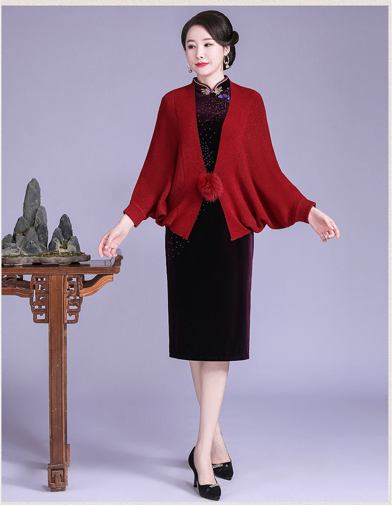 心墨染新品旗袍披肩春洋气小披肩外套女2021新款春秋装披风旗袍外搭