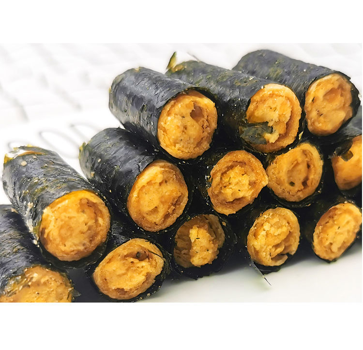 海苔肉松夹心卷蟹黄咸蛋黄味零食网红儿童食品独立包装咸蛋黄海苔卷60
