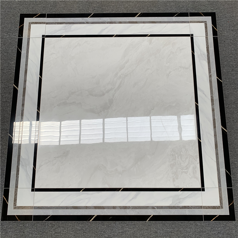 微晶石全瓷波导线150x800瓷砖客餐厅水刀拼花波打线过道镀金地线206d