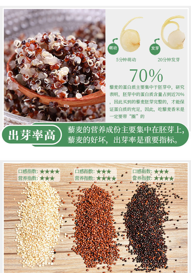 有机三色藜麦代餐高原红黑白黎麦米粮罐装600克 600g有机三色藜麦罐装