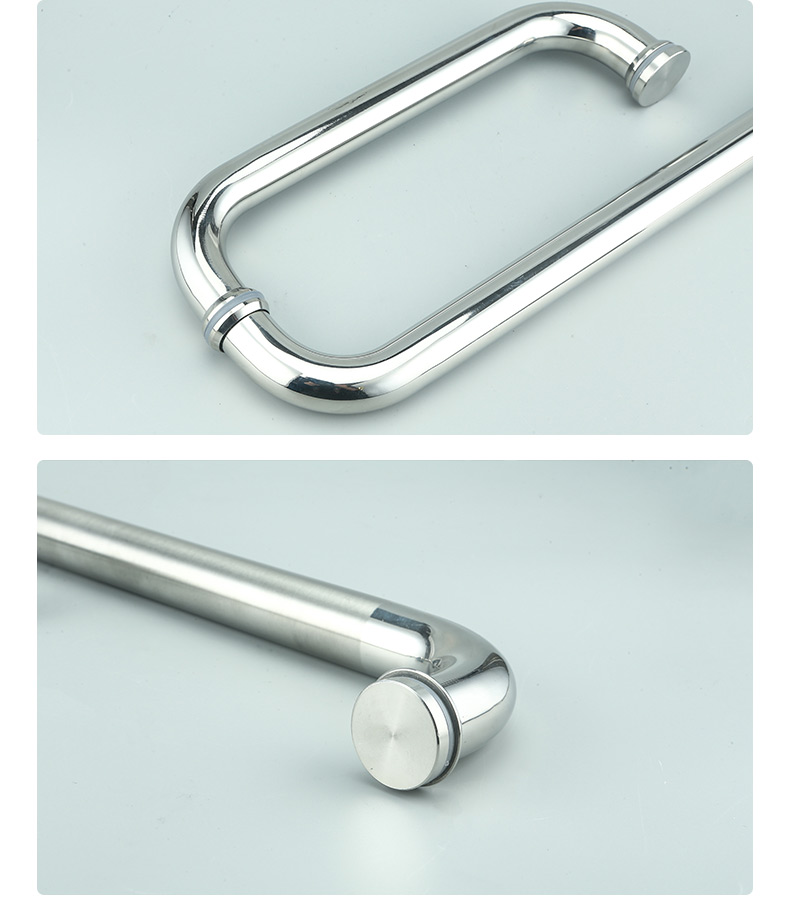 淋浴房拉手浴室卫生间把手玻璃门拉手移门把手304不锈钢l型加厚铜铜芯